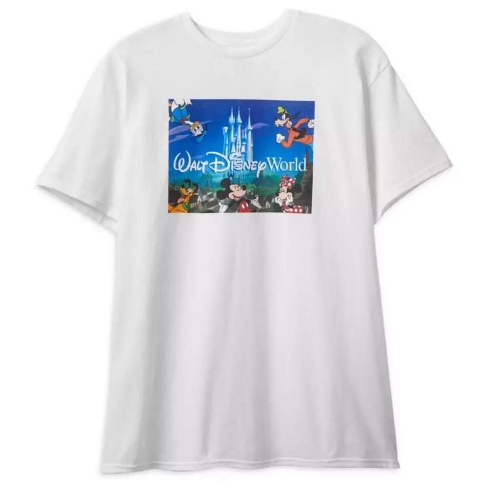 Disney Adult Shirt - Walt Disney World Mickey And Friends Postcard Tee Size XL.